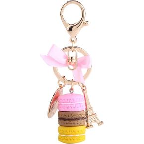 Hilitand Key Ring Cute Alloy Macaron Eiffel Tower Keychain Keyring Accessory for Bag Pendant Decoration