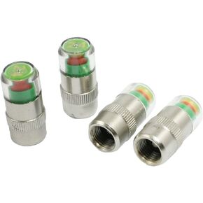 New Car Tire Pressure Monitor Valve Cap w/Sensor Indicator 3 Color Eye Alert 4Pcs
