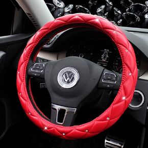 Microfiber Leather Auto Car Steering Wheel Cover,Anti Slip Universal 15 Inch,Black