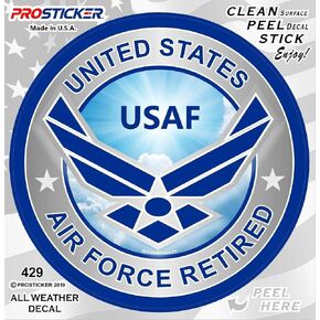 429V (One) United States Air Force Retired USAF Decal (4")