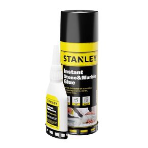 STANLEY Instant Stone & Marble Glue, (1 x 3.4 oz - 13.5 fl oz) CA Glue with Activator, Cyanoacrylate Super Glue and Activator Spray, Super Fast Glue for Marble, Stone, Tile and Craft, 13.5oz, 1 Pack