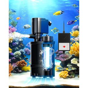 حوض السمك U-V 5W 10-50 جالون فلتر خزان الأسماك 4 في 1 مضخة نافورة الأكسجين القابلة للتعديل للغوص 3 طبقات فلتر U-V خزان الأسماك مضخة غاطسة خزان الأسماك السلحفاة كريستال شفاف in Kuwait