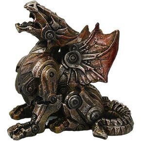 Pacific Giftware Steampunk Metal and Gears Dragon Figurine Mythical Fantasy Decoration Steam Punk