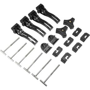 X AUTOHAUX 1 Set Tri-Fold Truck Bed Tonneau Cover Clamp Hard Replacement Accessories Parts T Shape Bolts Rear Clamp Front Clamp for Pickup Truck