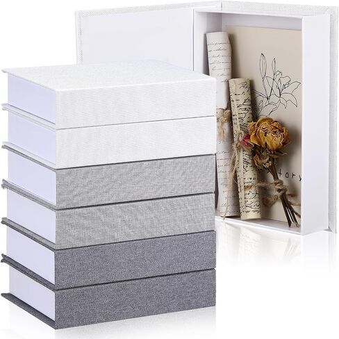 Geyoga 6 Pcs Fake Books for Decoration Linen Faux Books Modern Fake Book Storage for Coffee Table DIY Crafts Storage Home Bookshelf Cafe Hotel Decoration Display, 8.6 x 6.1 x 1.8 Inch(Coffee Color) in Saudi Arabia