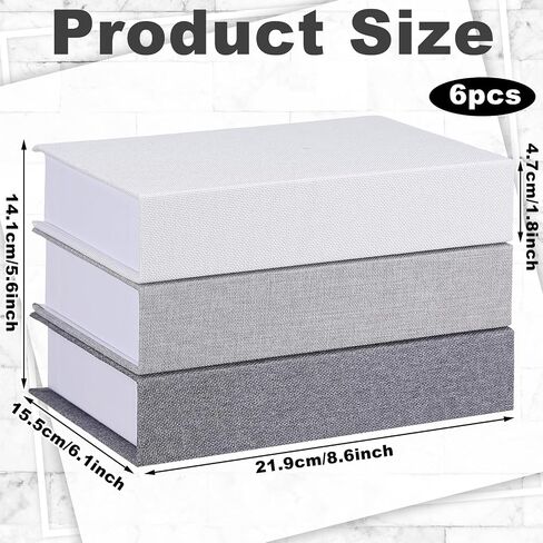 Geyoga 6 Pcs Fake Books for Decoration Linen Faux Books Modern Fake Book Storage for Coffee Table DIY Crafts Storage Home Bookshelf Cafe Hotel Decoration Display, 8.6 x 6.1 x 1.8 Inch(Coffee Color) in Saudi Arabia