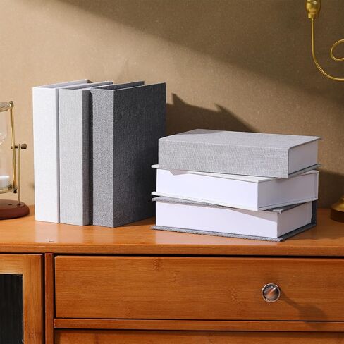 Geyoga 6 Pcs Fake Books for Decoration Linen Faux Books Modern Fake Book Storage for Coffee Table DIY Crafts Storage Home Bookshelf Cafe Hotel Decoration Display, 8.6 x 6.1 x 1.8 Inch(Coffee Color) in Saudi Arabia