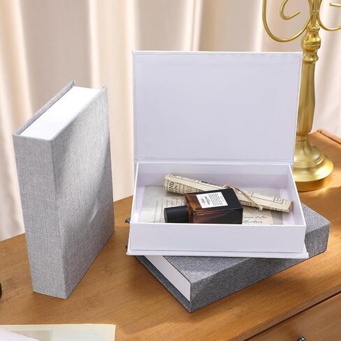 Geyoga 6 Pcs Fake Books for Decoration Linen Faux Books Modern Fake Book Storage for Coffee Table DIY Crafts Storage Home Bookshelf Cafe Hotel Decoration Display, 8.6 x 6.1 x 1.8 Inch(Coffee Color) in Saudi Arabia