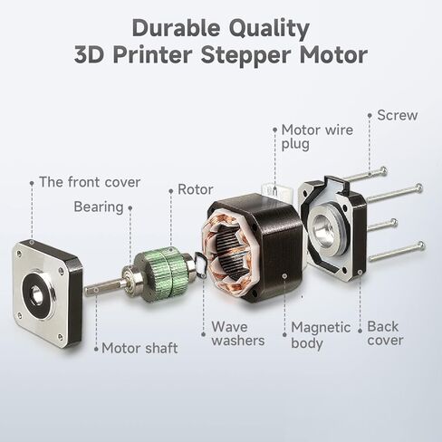 محركات متدرجة Geeetech Nema 42-40 للطابعة ثلاثية الأبعاد مع كابل 70 سم، محرك خطوة الطارد X/Y/E 2 المرحلة 1.68A 1.8 درجة 40N.M in Kuwait