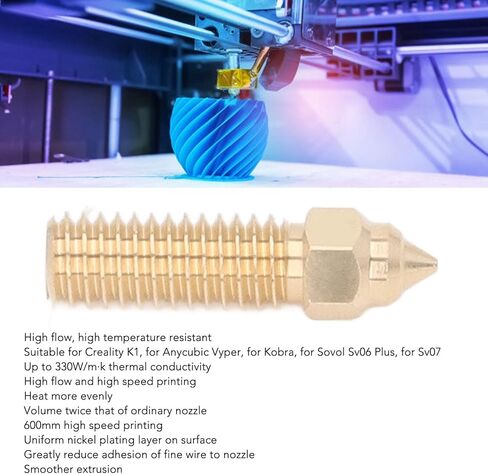 3D Printer Nozzle Kit Extruder with 3Pcs Brass Extruder Nozzle1.75 Dia for Anycubic Vyper Kobra Sv06 Plus Sv07 (1.75/0.4mm) in Kuwait
