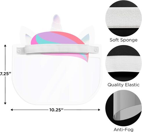 ABG Accessories girls Kids Face Shield With Matching Little Girls Reusable Fabric Mask, Age 3-7 in Saudi Arabia