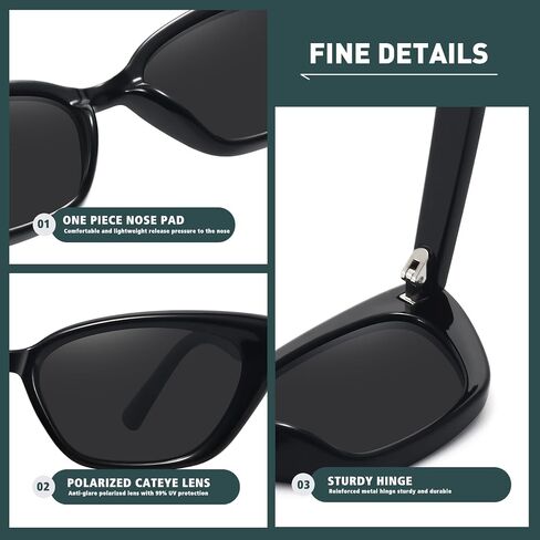 نظارة شمسية WOWSUN Cat Eye للنساء نظارات شمسية مستقطبة عصرية وضيقة in Kuwait