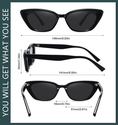 نظارة شمسية WOWSUN Cat Eye للنساء نظارات شمسية مستقطبة عصرية وضيقة in Kuwait