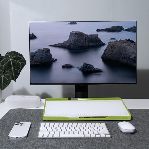 LOUKIN Glass Desktop Whiteboard, 15.3" x 5.6" Desktop Dry Erase Board with Dotted and Graduated Surface, Great for Design and Drawing, 3 Markers and 1 Dry Erase Eraser Included (Sky Blue) in Saudi Arabia