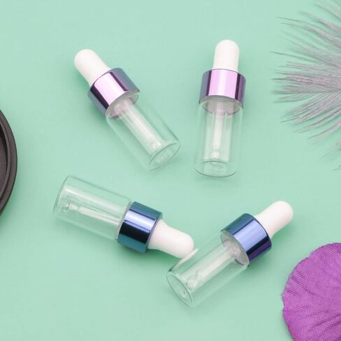 JIUWU 3ml Clear Essential Oil Glass Dropper Bottles with Screw Cap for Perfume Colognes Travel Sample Liquid Vials (1 Funnel Included), Pack of 18 in Saudi Arabia