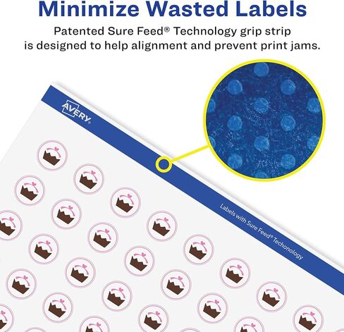 Avery Matte White Removable Round Labels with Sure Feed Technology, Print-to-The-Edge, 1.25" Diameter, 1,500 Removable Labels, Laser/Inkjet Printable Labels in Saudi Arabia
