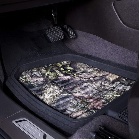 Mossy Oak Heavy Duty Deep Dish Rubber Floor Mats - All Weather Protection - Trim to Fit for Car, SUV, Van, Trucks (4 Pcs) - Official Licensed Product in Kuwait