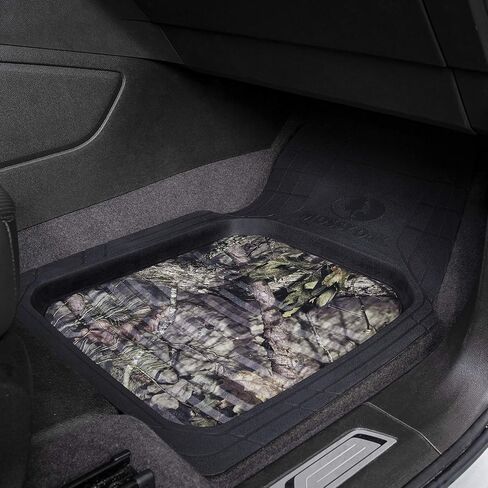 Mossy Oak Heavy Duty Deep Dish Rubber Floor Mats - All Weather Protection - Trim to Fit for Car, SUV, Van, Trucks (4 Pcs) - Official Licensed Product in Kuwait