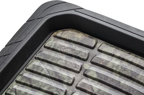 Mossy Oak Heavy Duty Deep Dish Rubber Floor Mats - All Weather Protection - Trim to Fit for Car, SUV, Van, Trucks (4 Pcs) - Official Licensed Product in Kuwait