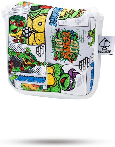 Pins & Aces TMNT Head Cover - Premium, Hand-Made Leather Headcover - Teenage Mutant Ninja Turtle Comic Strip, Tour Quality Golf Club Cover - Style and Customize You Golf Bag in Saudi Arabia