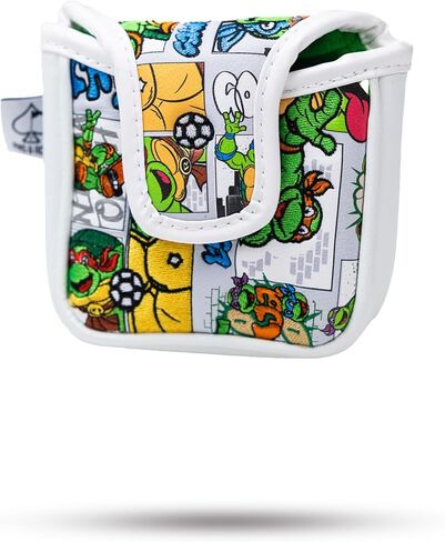 Pins & Aces TMNT Head Cover - Premium, Hand-Made Leather Headcover - Teenage Mutant Ninja Turtle Comic Strip, Tour Quality Golf Club Cover - Style and Customize You Golf Bag in Saudi Arabia