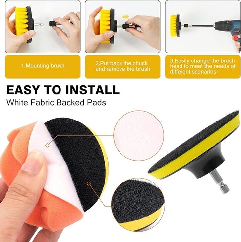 30 Piece Drill Brush Attachments Set, Scrub Pads & Sponge & Wire Brush for Drill, Power Scrubber Brush with Extend Long Attachment, Drill Scrubber Brush Kit for Bathroom, Floor, Car, Grout in Saudi Arabia