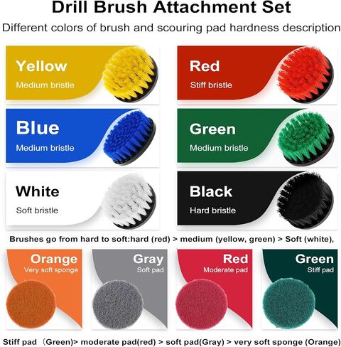 30 Piece Drill Brush Attachments Set, Scrub Pads & Sponge & Wire Brush for Drill, Power Scrubber Brush with Extend Long Attachment, Drill Scrubber Brush Kit for Bathroom, Floor, Car, Grout in Saudi Arabia