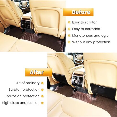 Seat Back Kick Protector Cover Compatible with Land Rover Range Rover Sport/Vogue 2023 2024, ABS Rear Seat Back Anti-Kick Panel Trim Cover Interior Trim Accessory (Black) in Saudi Arabia