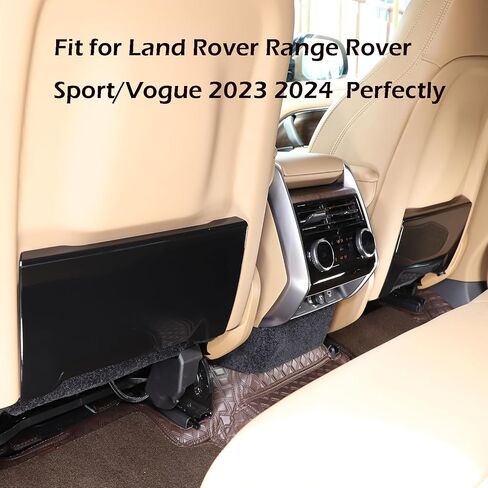 Seat Back Kick Protector Cover Compatible with Land Rover Range Rover Sport/Vogue 2023 2024, ABS Rear Seat Back Anti-Kick Panel Trim Cover Interior Trim Accessory (Black) in Saudi Arabia