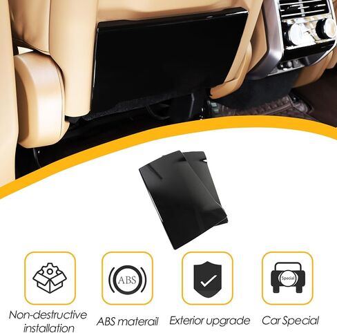 Seat Back Kick Protector Cover Compatible with Land Rover Range Rover Sport/Vogue 2023 2024, ABS Rear Seat Back Anti-Kick Panel Trim Cover Interior Trim Accessory (Black) in Saudi Arabia