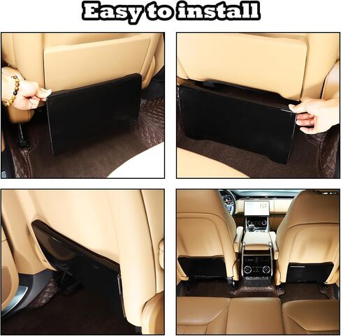 Seat Back Kick Protector Cover Compatible with Land Rover Range Rover Sport/Vogue 2023 2024, ABS Rear Seat Back Anti-Kick Panel Trim Cover Interior Trim Accessory (Black) in Saudi Arabia