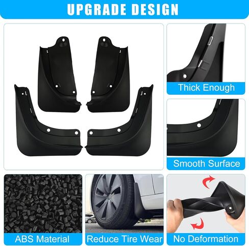 Mud Flaps Compatible with Tesla Model Y Splash Guards Vehicle Sediment Protection No Need to Drill Holes Vehicle Tire Protector Mudflaps All Weather in Saudi Arabia