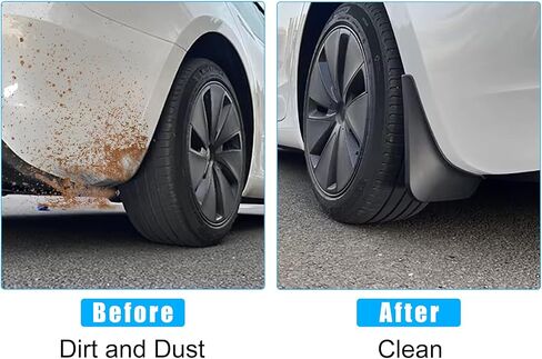 Mud Flaps Compatible with Tesla Model Y Splash Guards Vehicle Sediment Protection No Need to Drill Holes Vehicle Tire Protector Mudflaps All Weather in Saudi Arabia