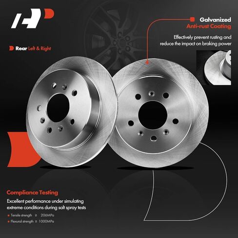 A-Premium 10.94 inch(278 mm) Rear Solid Disc Brake Rotors + Ceramic Pads Kit Compatible with Select Chevy and Buick Models - Impala 06-10, Monte Carlo 06-07, LaCrosse 08-09, Allure 08-09, 6-PC Set in Saudi Arabia