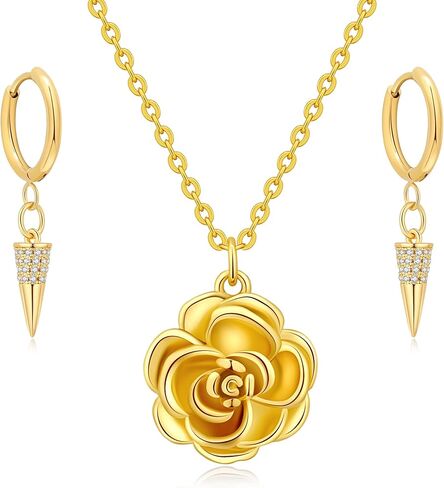 الجاسوس X الأسرة أقراط روز قلادة مجموعة Yor Forger Yor Briar أنيمي تأثيري حلي اكسسوارات أنيمي الأسرة Yor Forger تأثيري حلي الملحقات in Kuwait