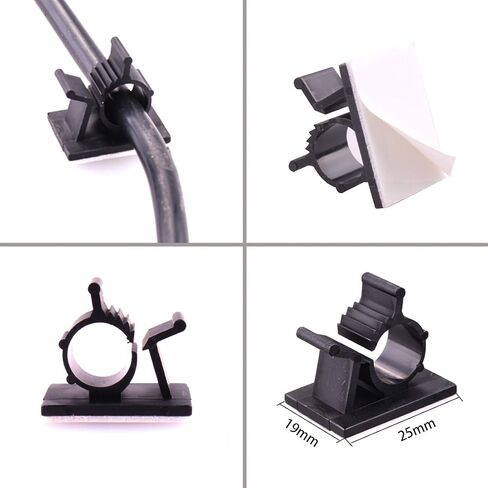 Copapa Adjustable Cable Clips Adhesive Cable Clips, Wire Clips, Car Cable Organizer, Cable Wire Management, Drop Cable Clamp Wire Cord Tie Holder for Car, Office (Large, Black) in Kuwait