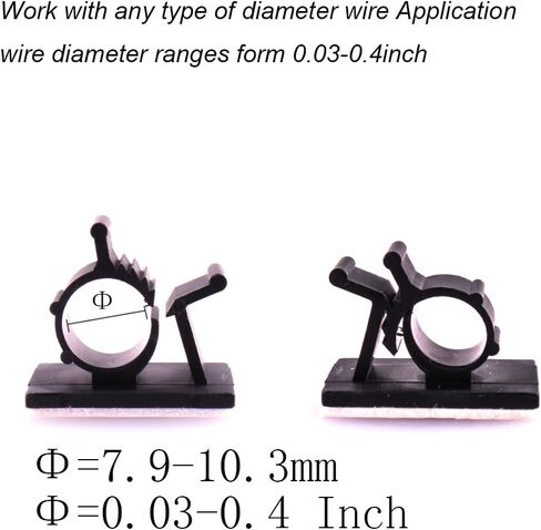 Copapa Adjustable Cable Clips Adhesive Cable Clips, Wire Clips, Car Cable Organizer, Cable Wire Management, Drop Cable Clamp Wire Cord Tie Holder for Car, Office (Large, Black) in Kuwait