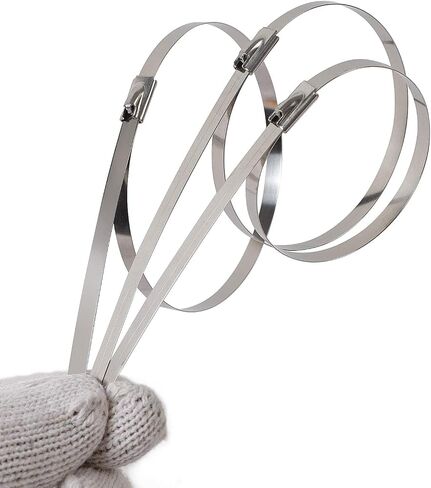 ZOENHOU 300 PCS 304 Stainless Steel Zip Ties, 11.8 In 9.8 In 5.9 In Self-locking Cable Tie Heavy Duty Metal Zip Tie High Strength Durability in Saudi Arabia