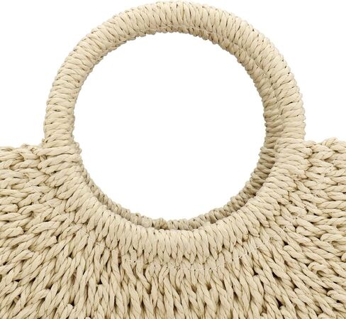 MilkyWay Straw Tote for Women, Straw Beach Bag Summer Large Woven Round Top Handle Handbag Hobo Natural Rattan Travel in Saudi Arabia