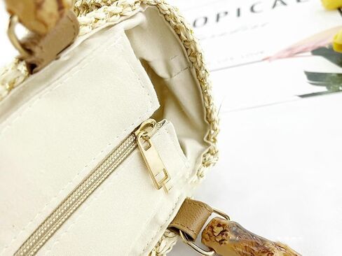 المرأة القش حمل الحقائب الشاطئ الصيف الأزهار المنسوجة الكتف محفظة السفر الشاطئ حقيبة يد المحفظة اليدوية in Kuwait