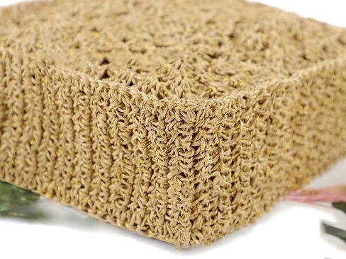 المرأة القش حمل الحقائب الشاطئ الصيف الأزهار المنسوجة الكتف محفظة السفر الشاطئ حقيبة يد المحفظة اليدوية in Kuwait