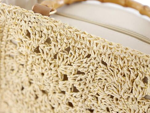 المرأة القش حمل الحقائب الشاطئ الصيف الأزهار المنسوجة الكتف محفظة السفر الشاطئ حقيبة يد المحفظة اليدوية in Kuwait