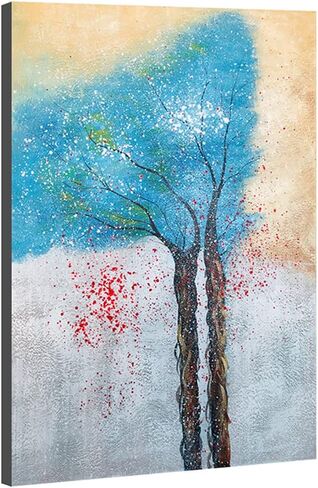wieco art الأشجار الزرقاء النقية لوحات مرسومة باليد على قماش مجردة قماش جدار الفن لغرفة المعيشة غرفة نوم جدار ديكور الأعمال الفنية المعاصرة الحديثة لديكورات المنزل وديكور المكتب in Saudi Arabia