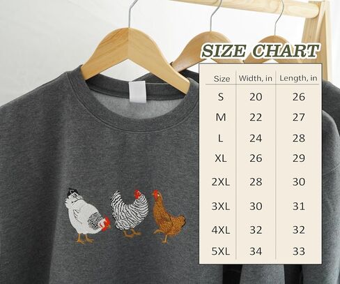 Chicken Sweatshirts, Embroidered Women Chicken Sweatshirt, Chicken Lover Gifts, Chicken Mom Shirt in Saudi Arabia