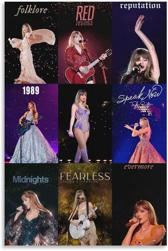 Taylors Poster,The Eras poster,Album Cover Poster Prints for Teens Dorm Decor Music Fans Gifts Canvas Wall Art Room Aesthetic 12x18inch Unframed in Saudi Arabia