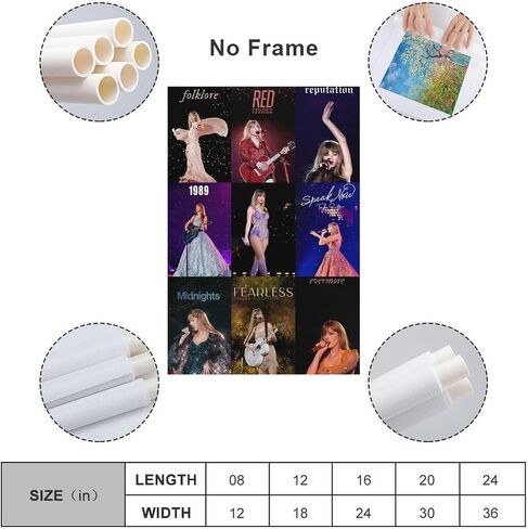 Taylors Poster,The Eras poster,Album Cover Poster Prints for Teens Dorm Decor Music Fans Gifts Canvas Wall Art Room Aesthetic 12x18inch Unframed in Saudi Arabia