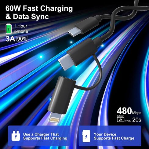 Coiled iPhone Charging Cable 2-Pack, Apple Carplay & MFi Certified, Short USB to Lightning Cable with Data Transmission, Retractable iPhone Car Charger Cord for iPhone/Pad/Pod in Saudi Arabia