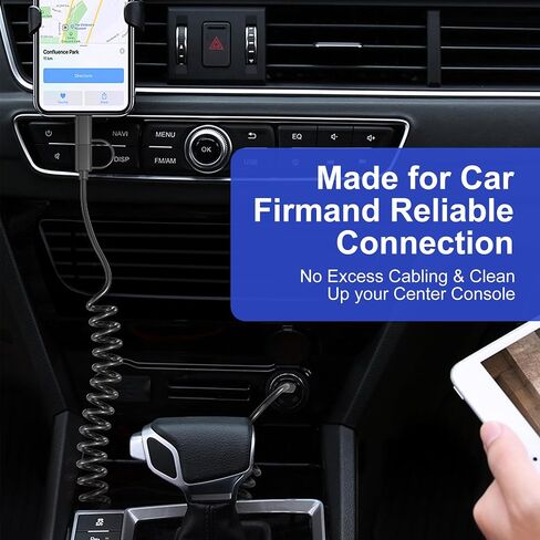 Coiled iPhone Charging Cable 2-Pack, Apple Carplay & MFi Certified, Short USB to Lightning Cable with Data Transmission, Retractable iPhone Car Charger Cord for iPhone/Pad/Pod in Saudi Arabia