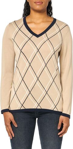 Tommy Hilfiger Women's Classic Fit Lightweight V-Neck Sweater in Saudi Arabia