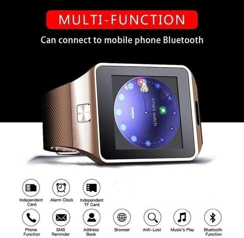 Bluetooth Smart Watch w/Camera Waterproof Phone Mate for Android Samsung iPhone (Black) in Saudi Arabia